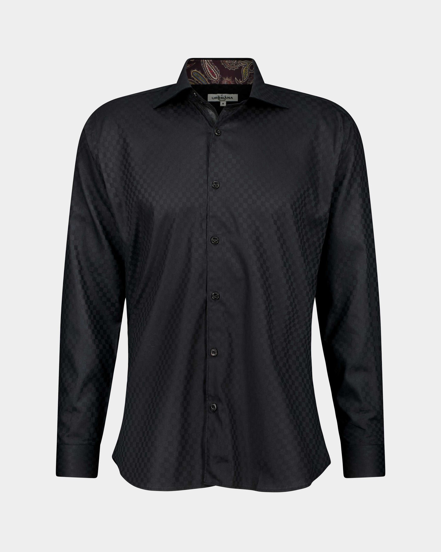Jacquard Check Shirt - Black