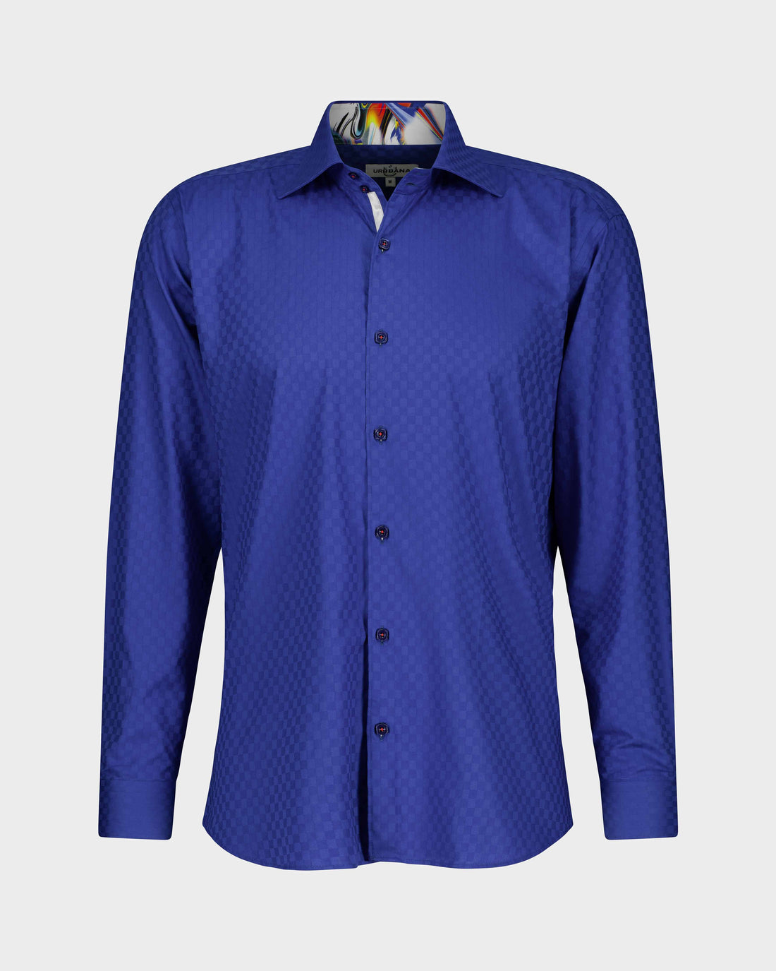 Jacquard Check Shirt - Majorelle Blue