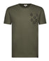 Fine Cotton T-shirt with Multi U Embroidery - Khaki Green - t-shirt by Urbbana