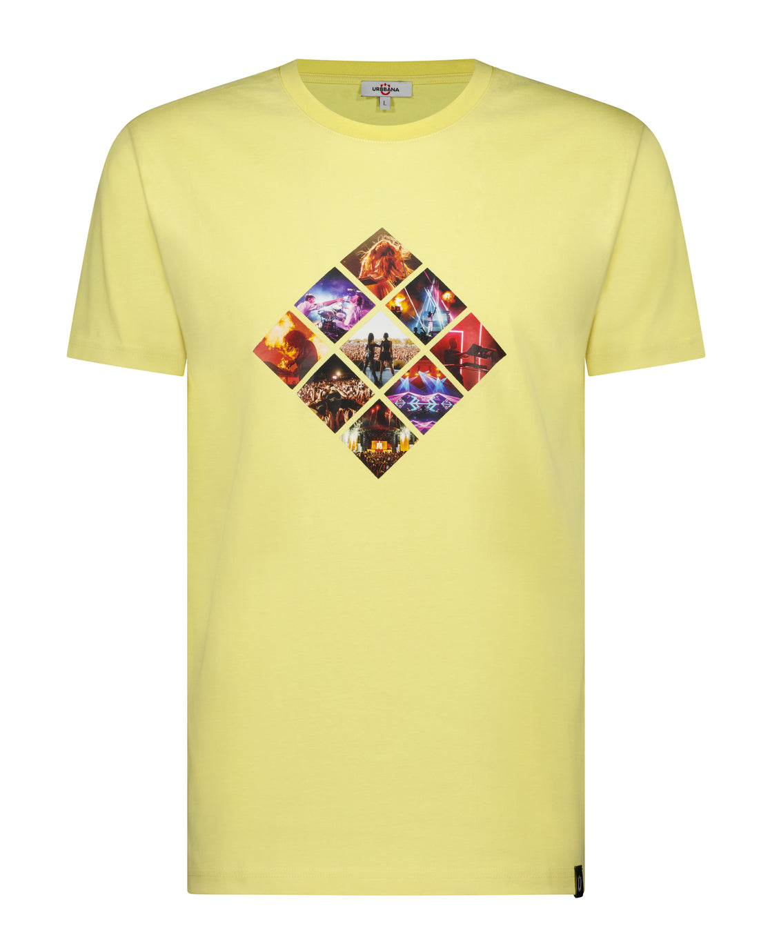 Fine Cotton T-shirt with Music Bands Rubber Print - Yellow - t-shirt by Urbbana