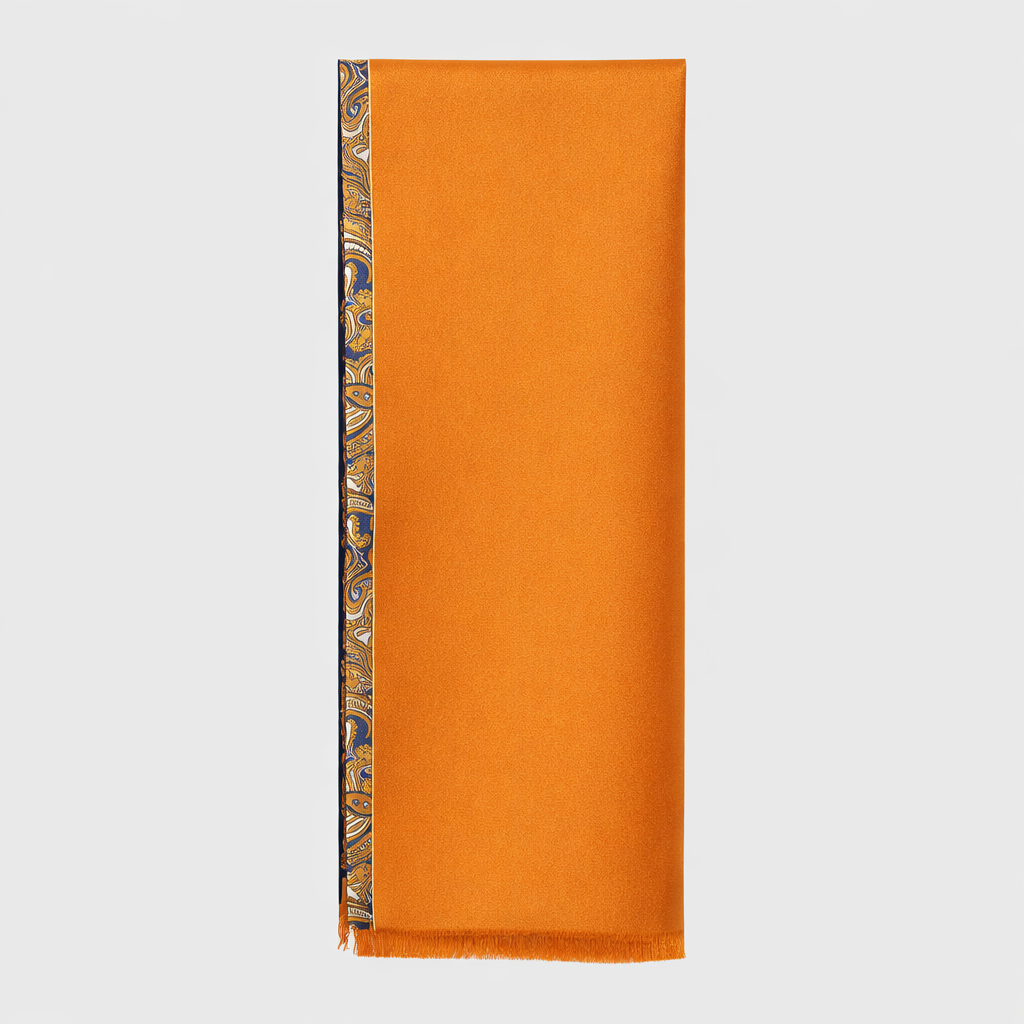 The Florence Silk Scarf - Gold &amp; Navy