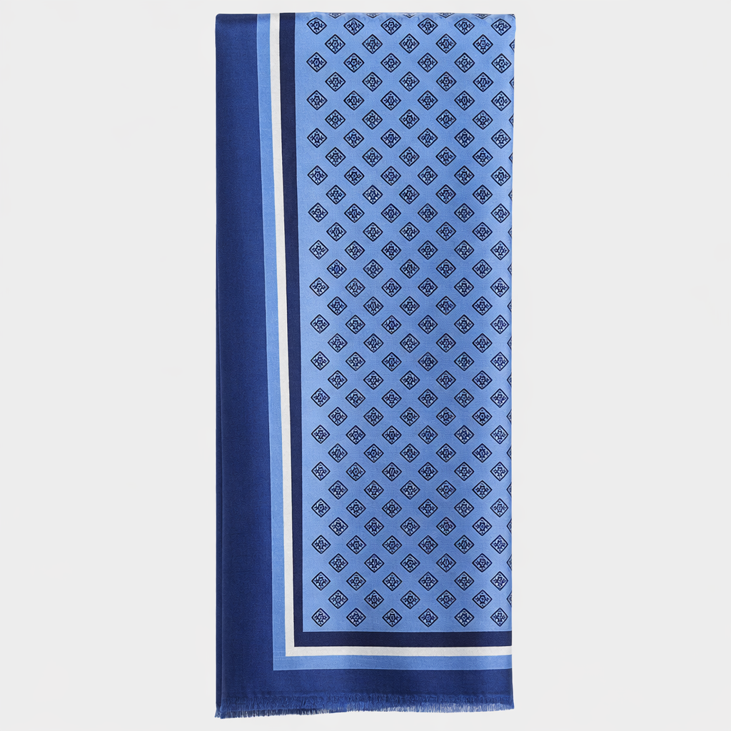 The Florence Silk Scarf - Light Blue