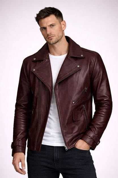O’Pry Leather Jacket - Burgundy