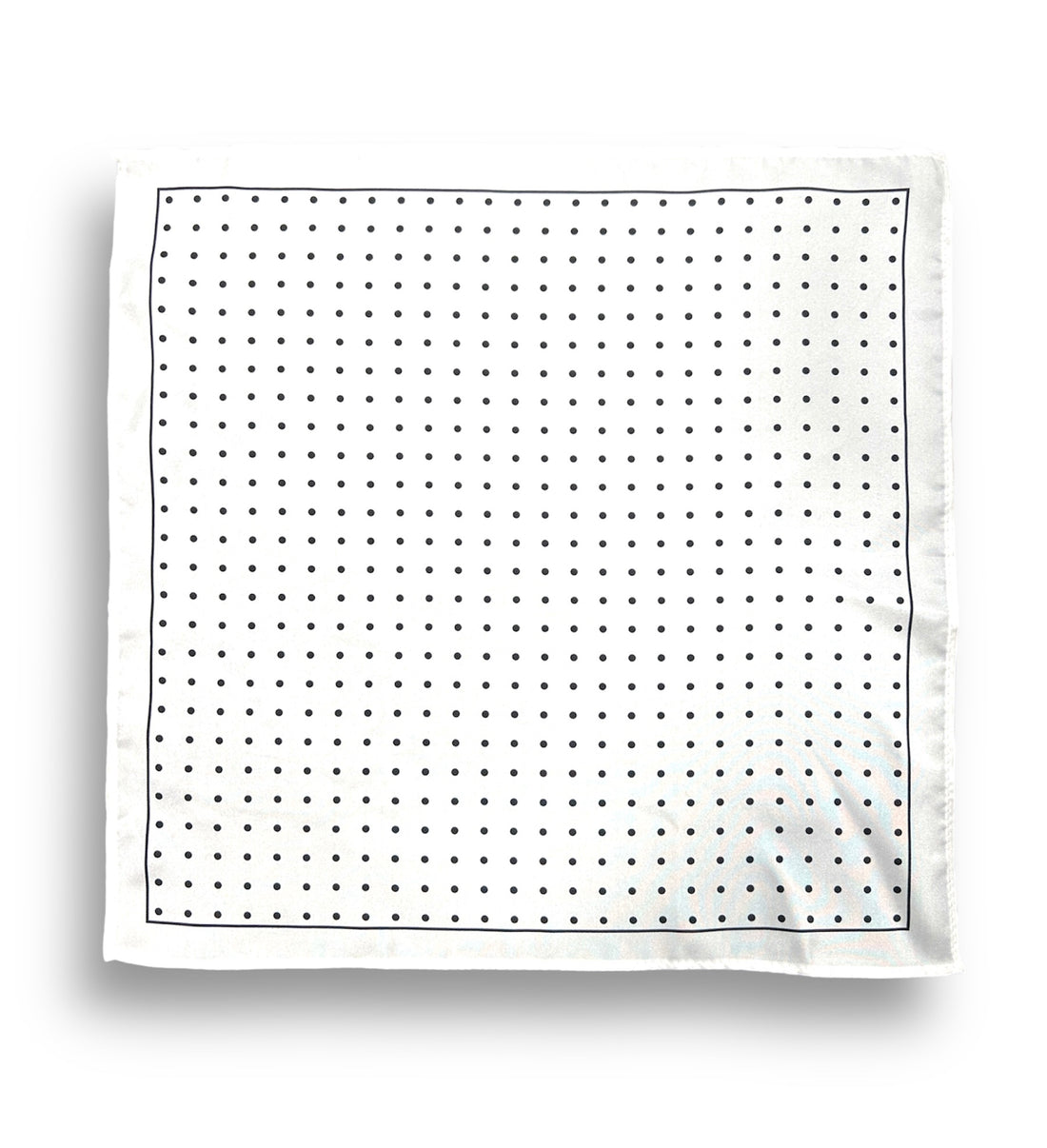 Pocket Square - White & Black Dot - by Urbbana