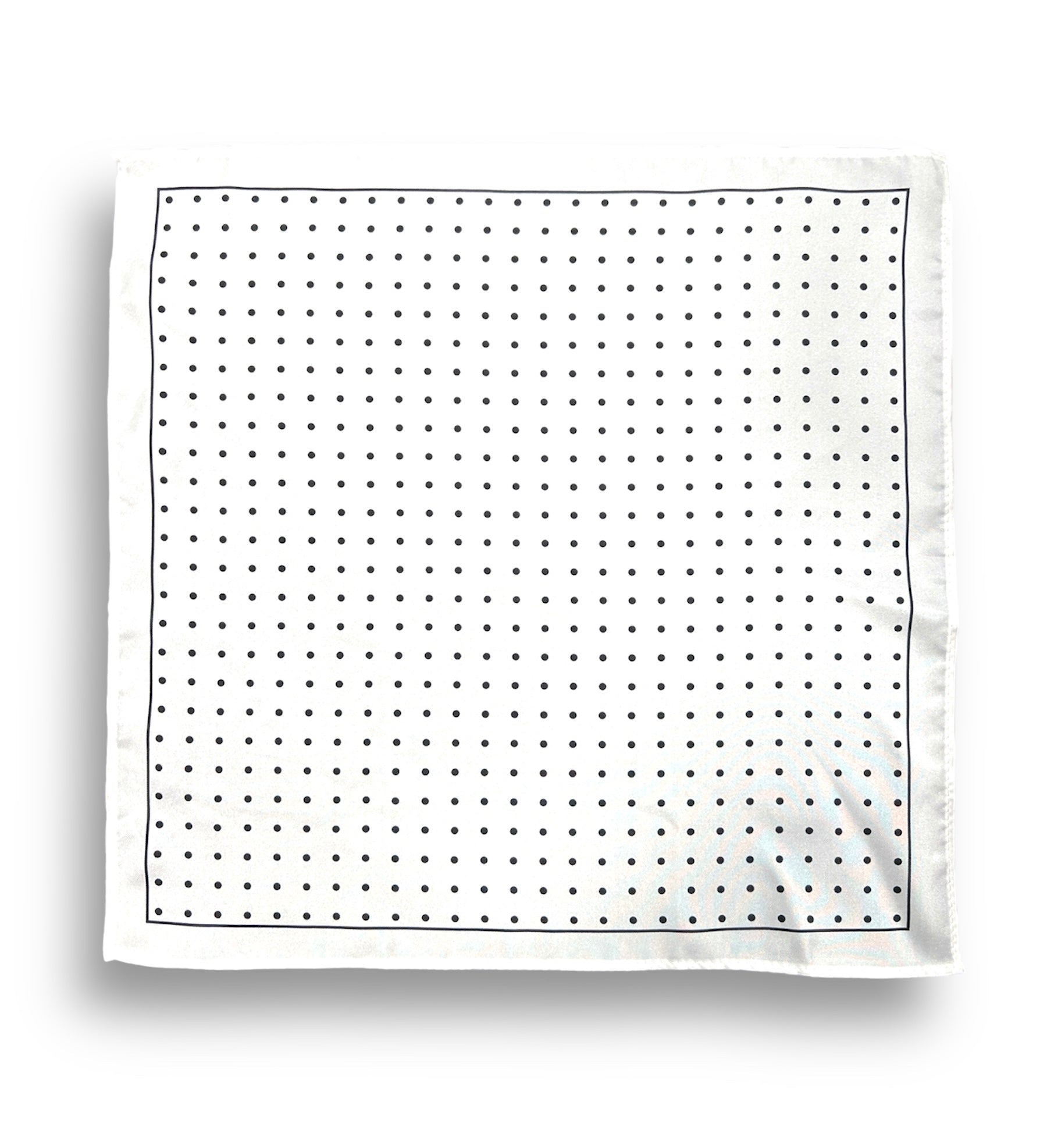 Pocket Square - White &amp; Black Dot