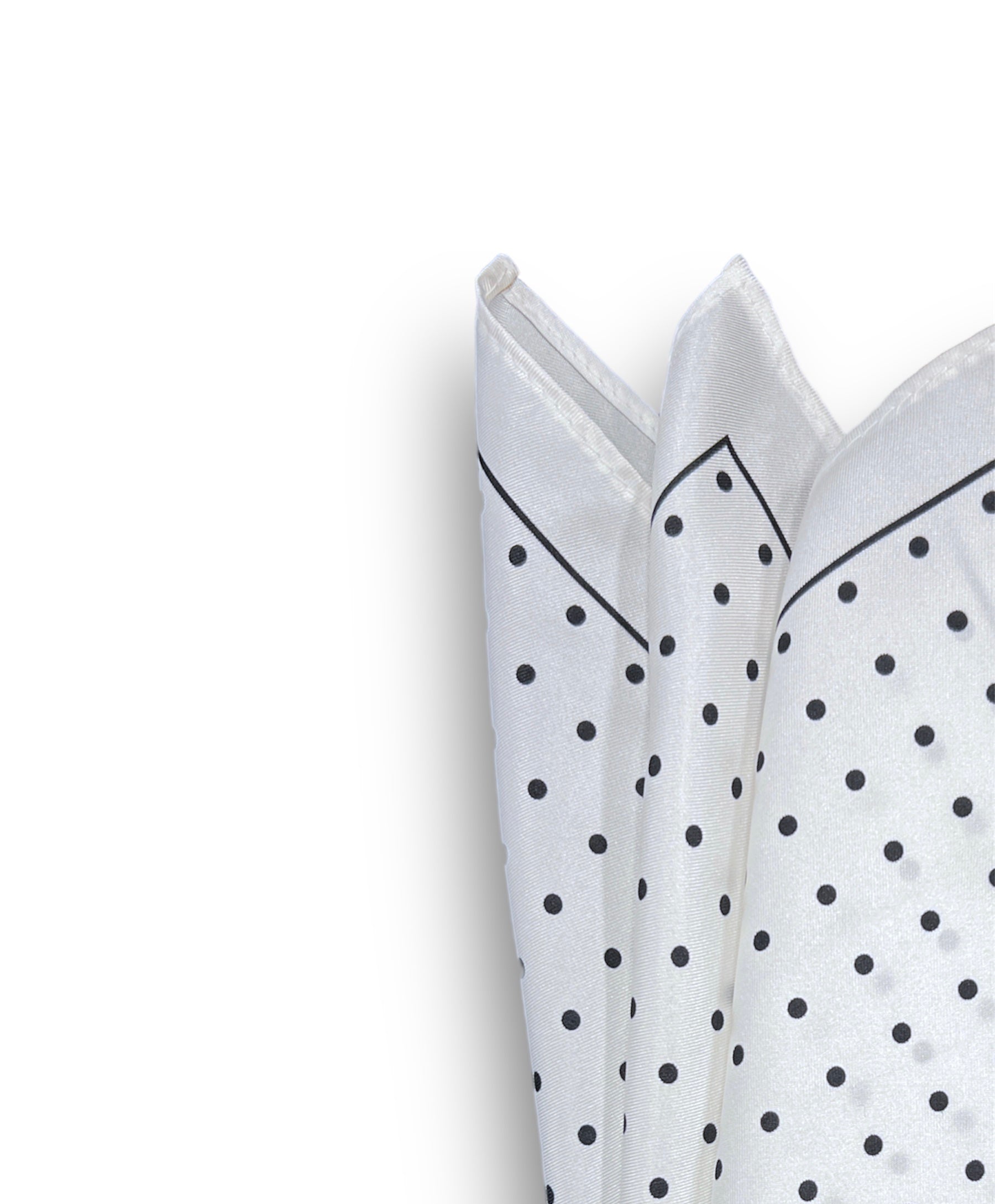 Pocket Square - White &amp; Black Dot - URBBANA Pocket Square Collection