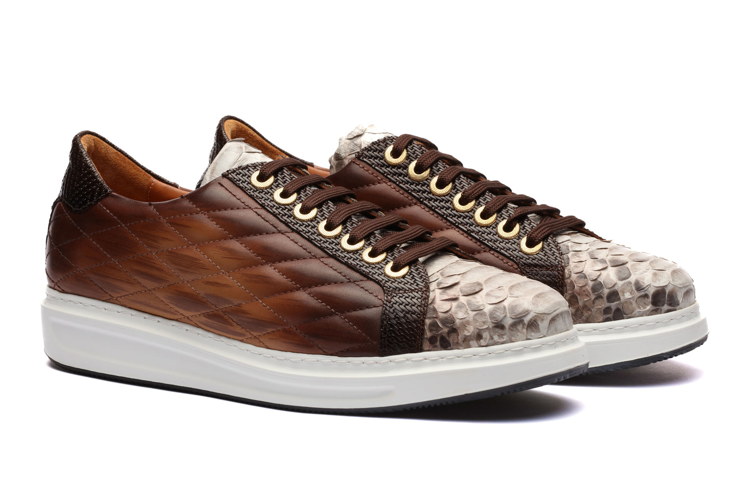 The Danilo Python Sneakers - Brown &amp; Grey - Sneaker by Urbbana