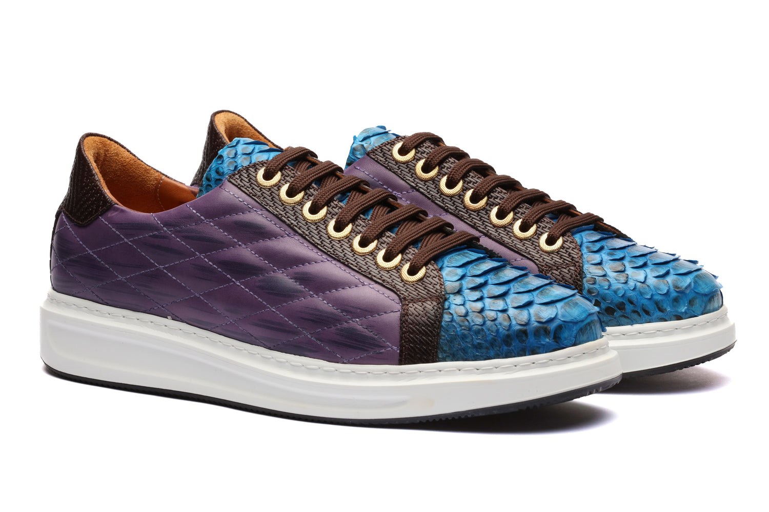 The Danilo Python Sneakers - Purple &amp; Aqua Blue - Sneaker by Urbbana