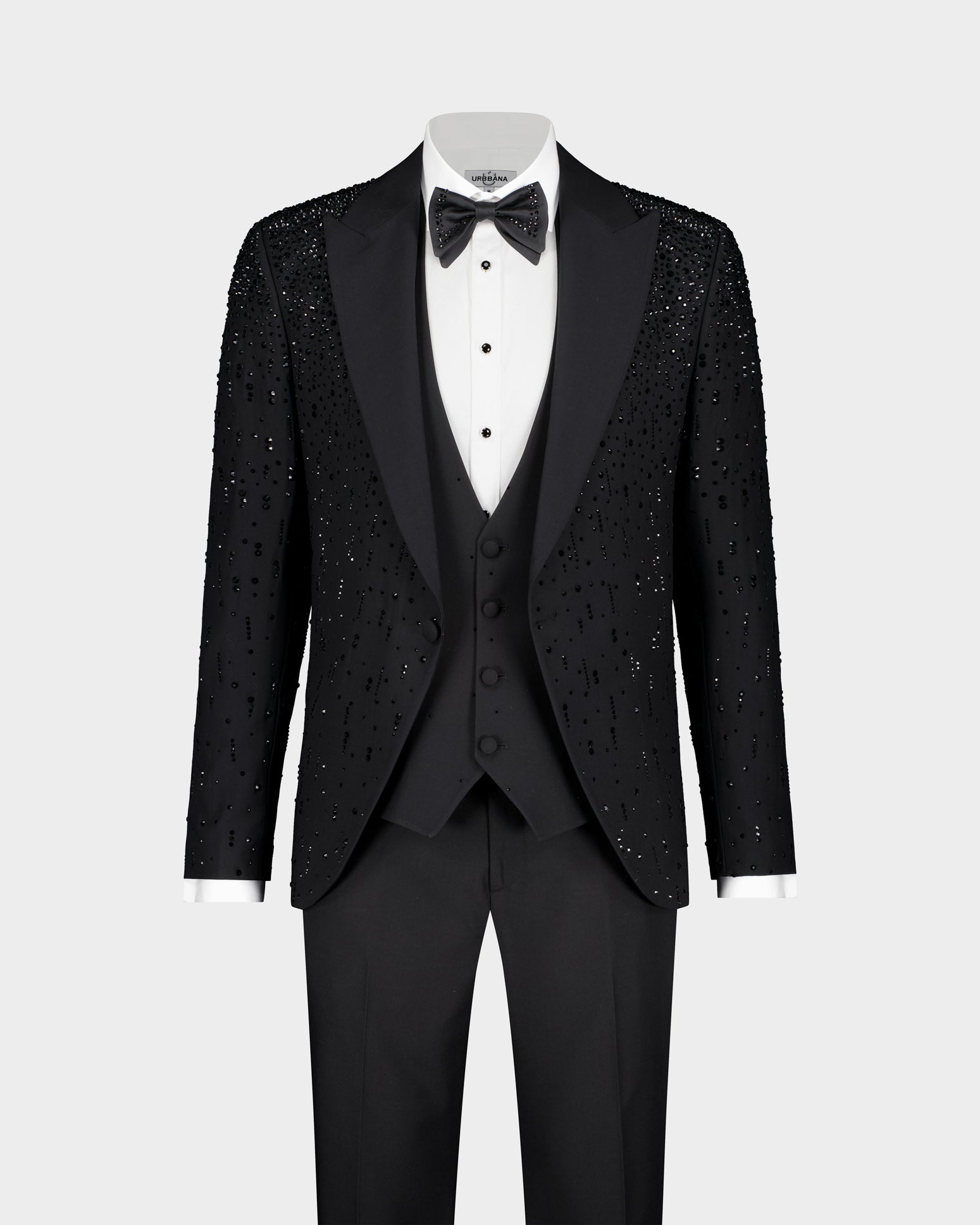 The Roc Noir Ceremonial 3pc Suit - Black beaded
