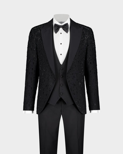 The Roc Noir Ceremonial 3pc Suit - Black beaded