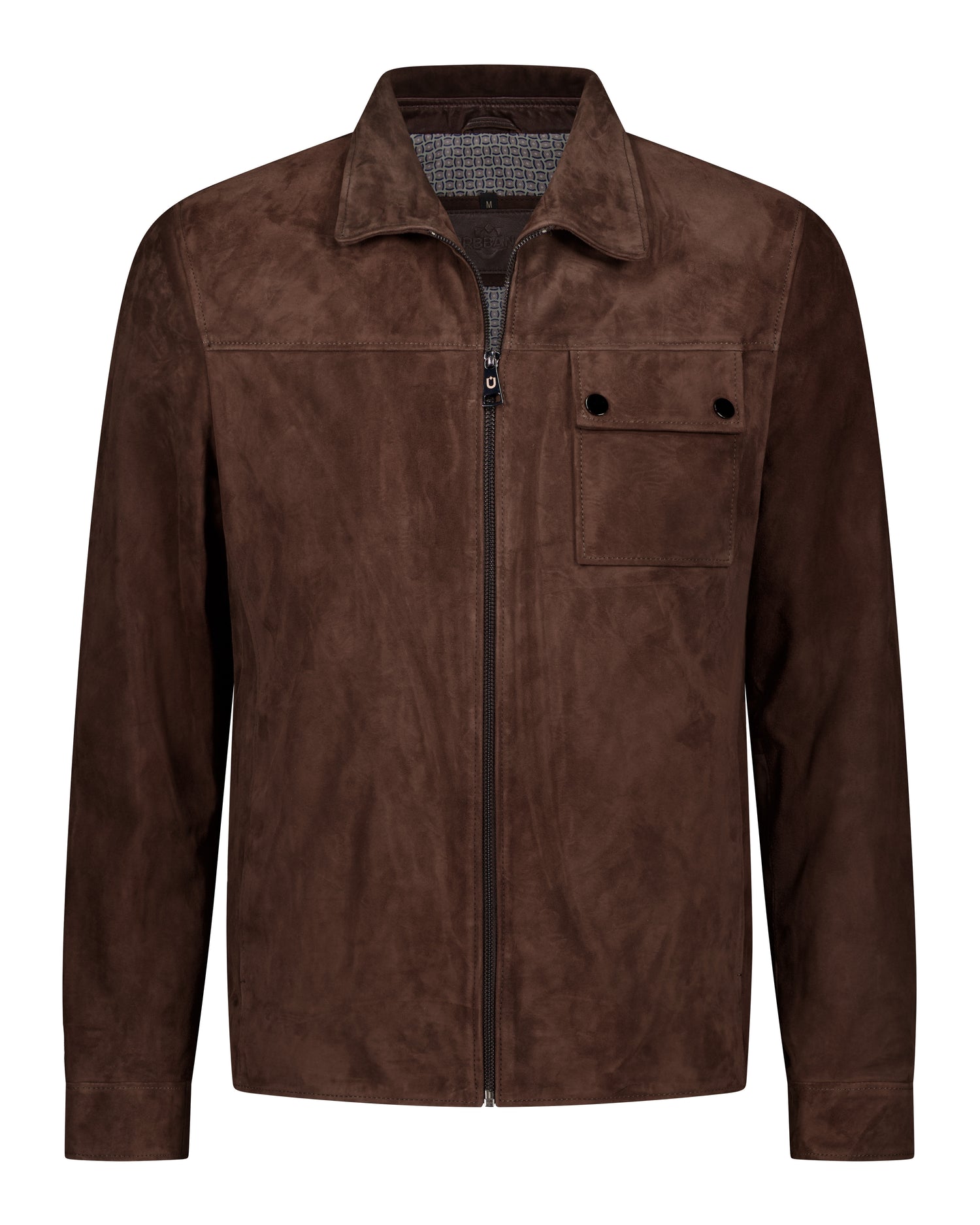 One Pocket Trucker Suede Leather Jacket - Camel