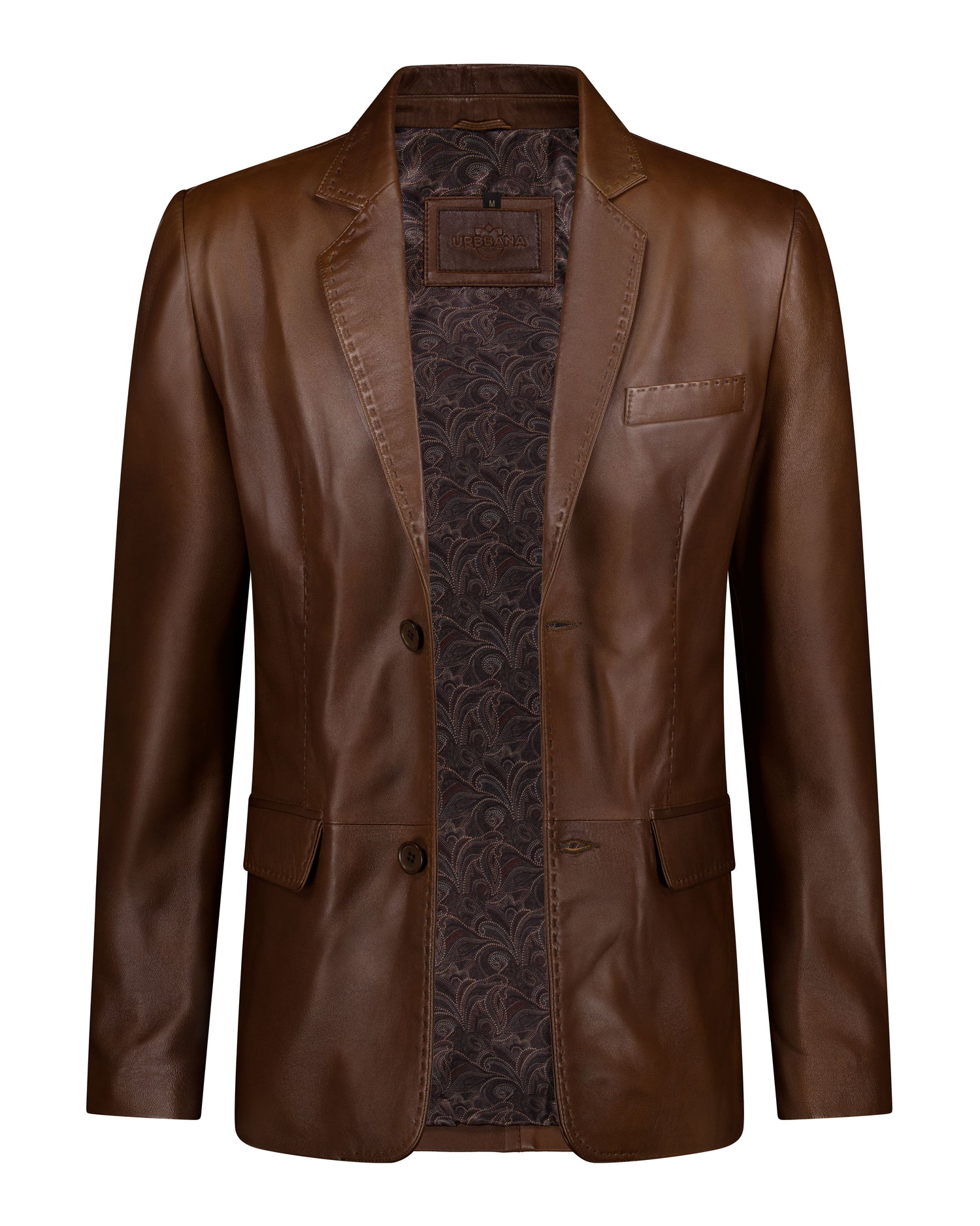 De Niro - Brown Leather Blazer - Leather Jacket by Urbbana