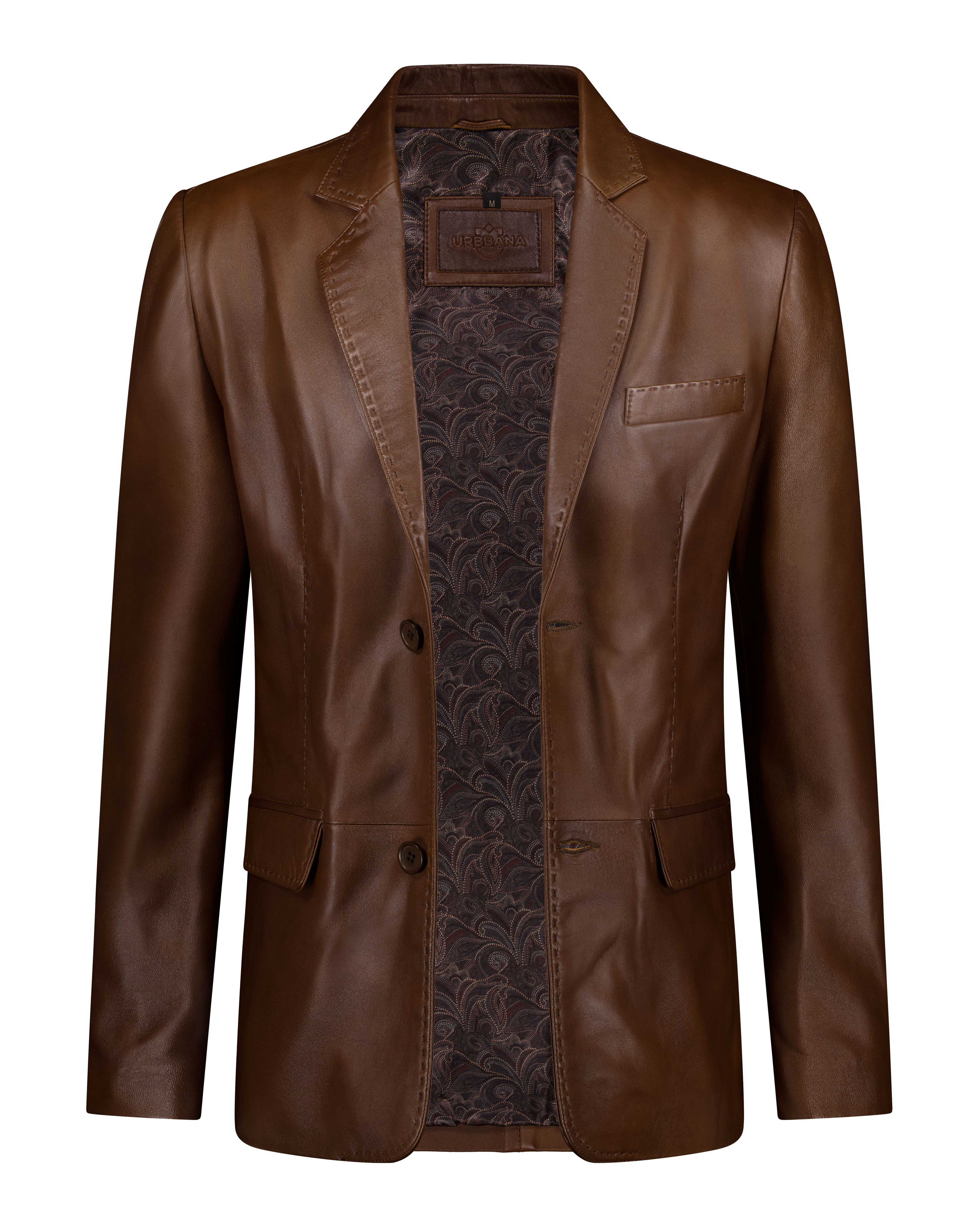 De Niro - Brown Leather Blazer - Leather Jacket by Urbbana