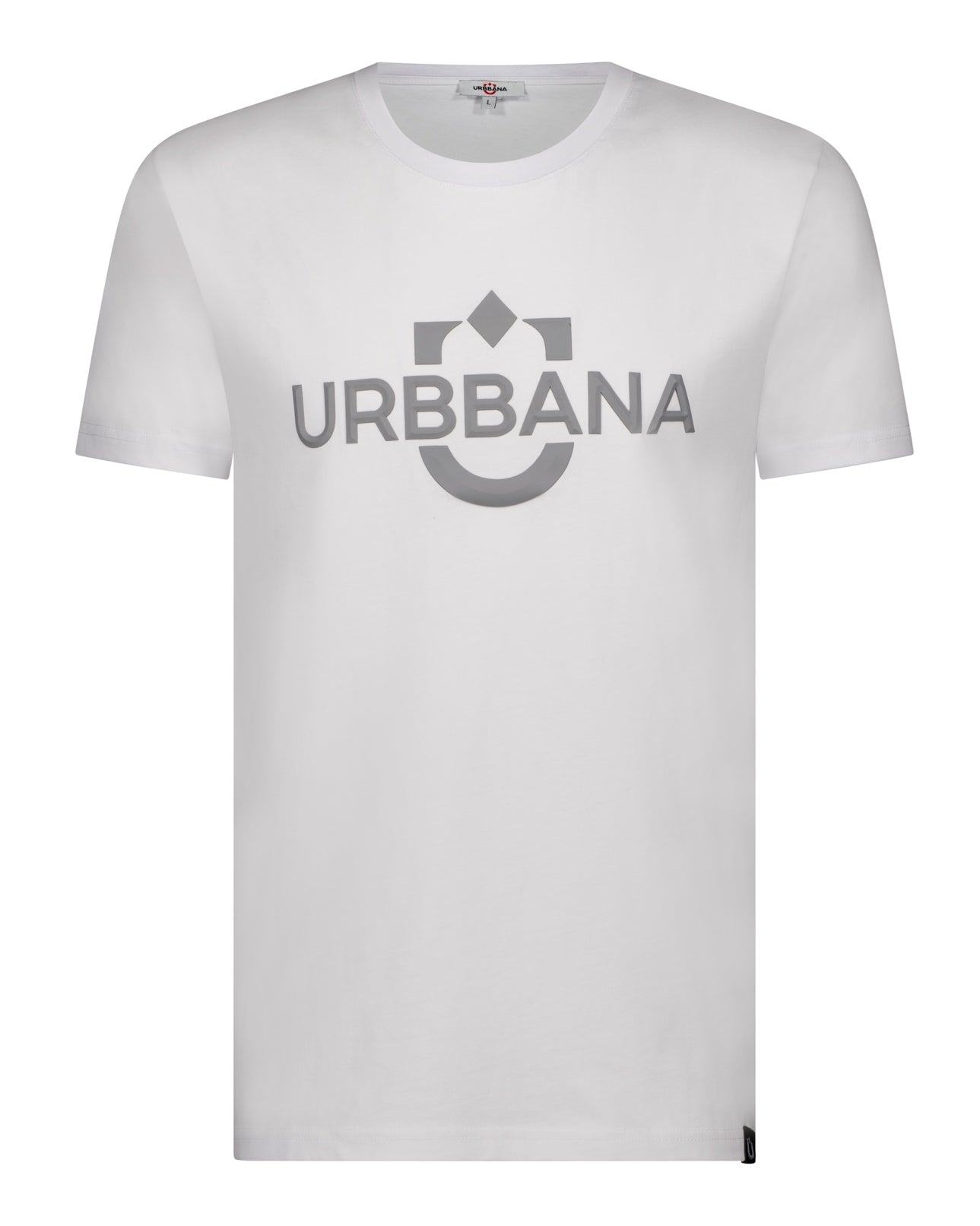 Fine Cotton URBBANA T-shirt with 3D Rubber Embossing - White - t-shirt by Urbbana