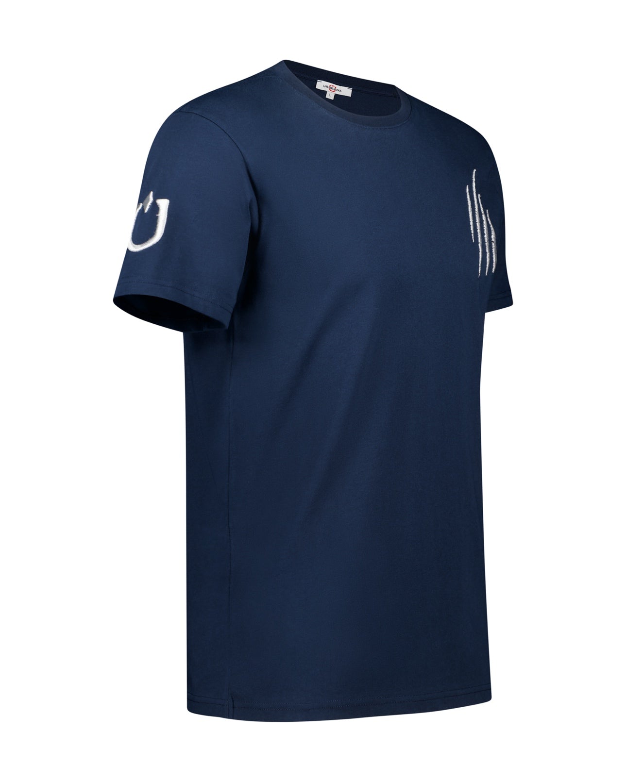 Fine Cotton T-shirt with Claw Embroidery - Navy - Handmade T-Shirts