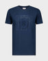 Fine Cotton T-shirt with Crystal U Embellishment - Navy -Unique Handmade T-Shirts 