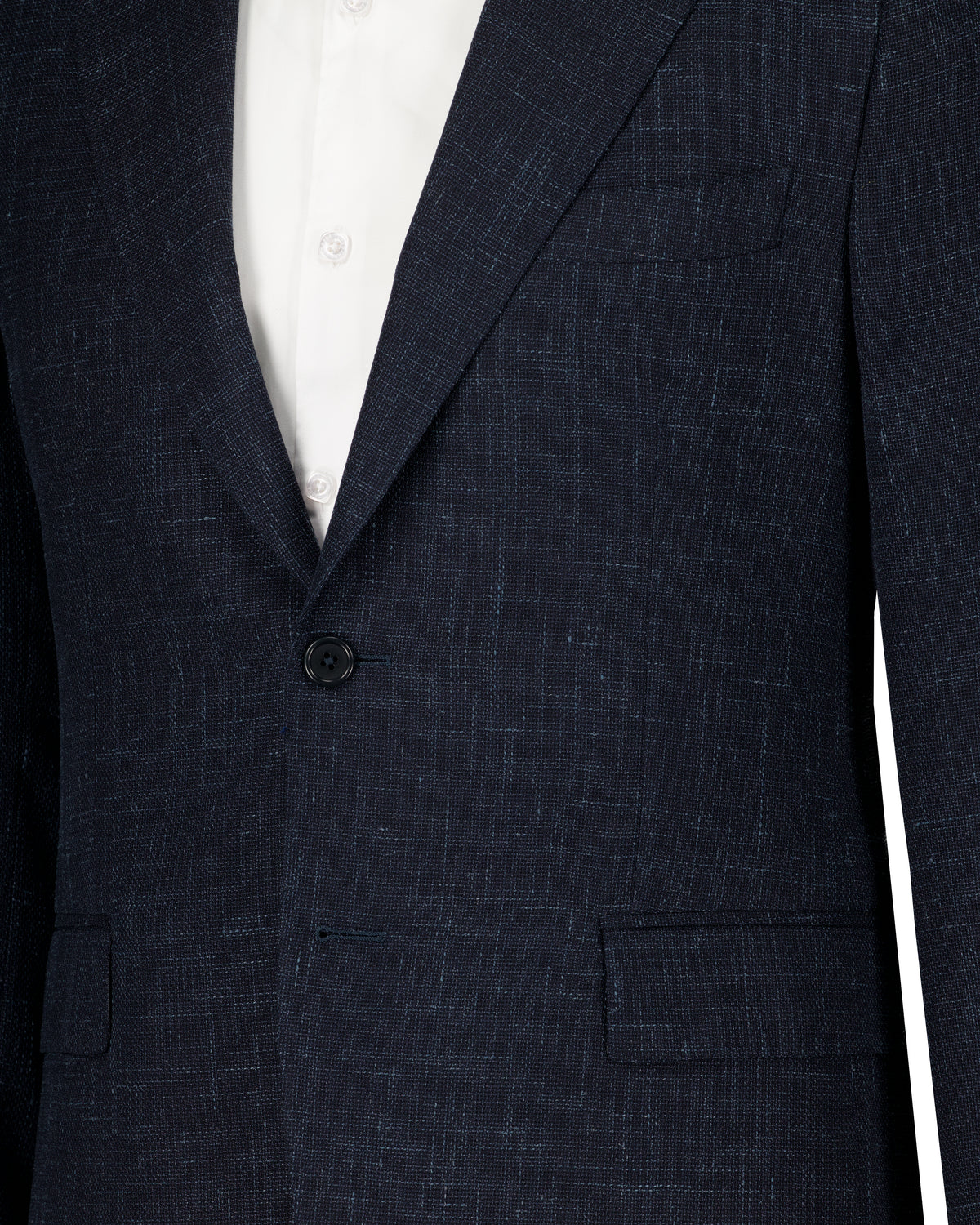 URBBANA Augustus dark-navy Loro Piana linen-cloth suit.