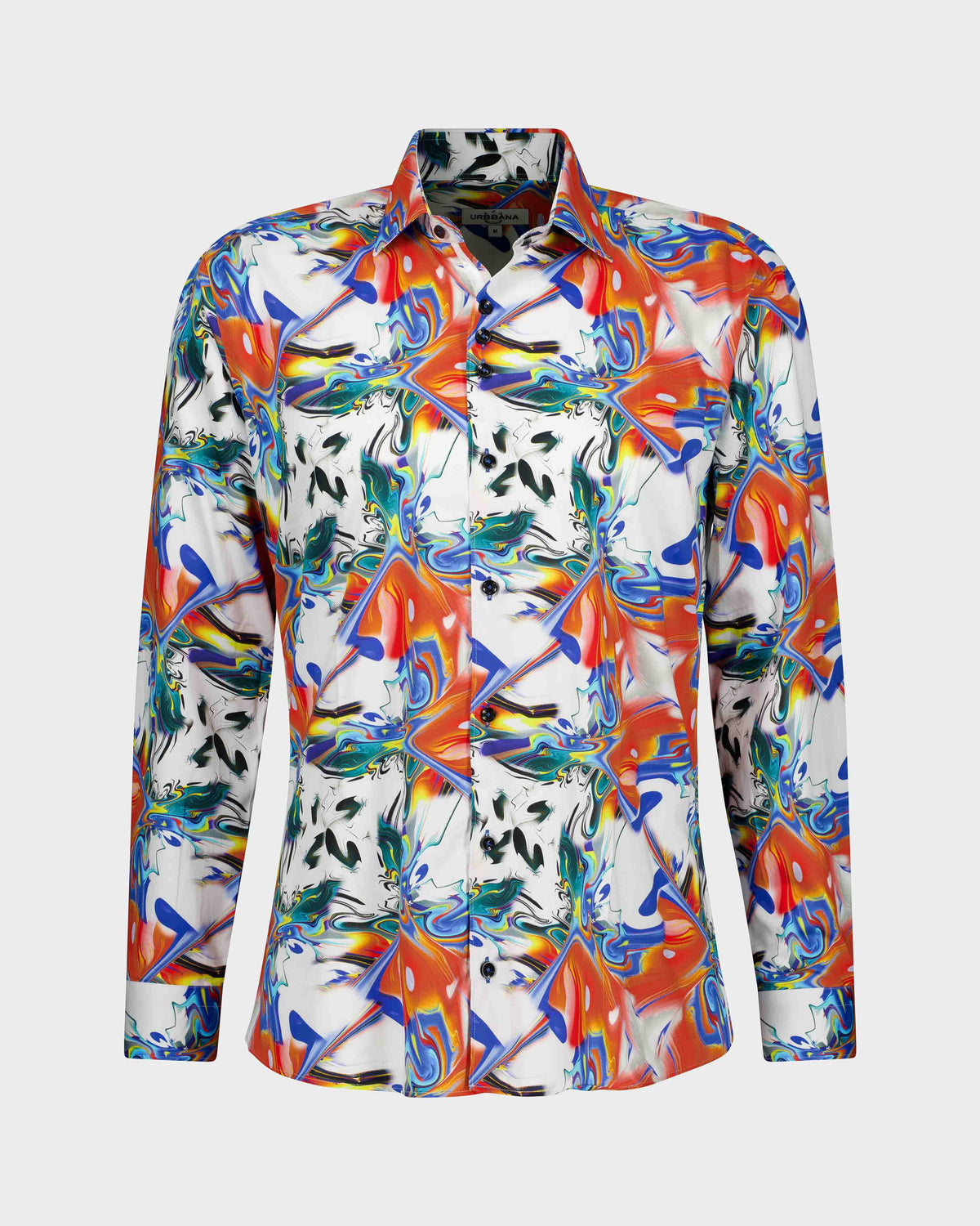 URBBANA light-colored shirt with bright splash print.