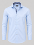 Light blue Dawson shirt with blue paisley collar lining, shown from the front.