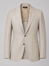 Beige Etreta linen blazer with notch lapels and a two-button front.