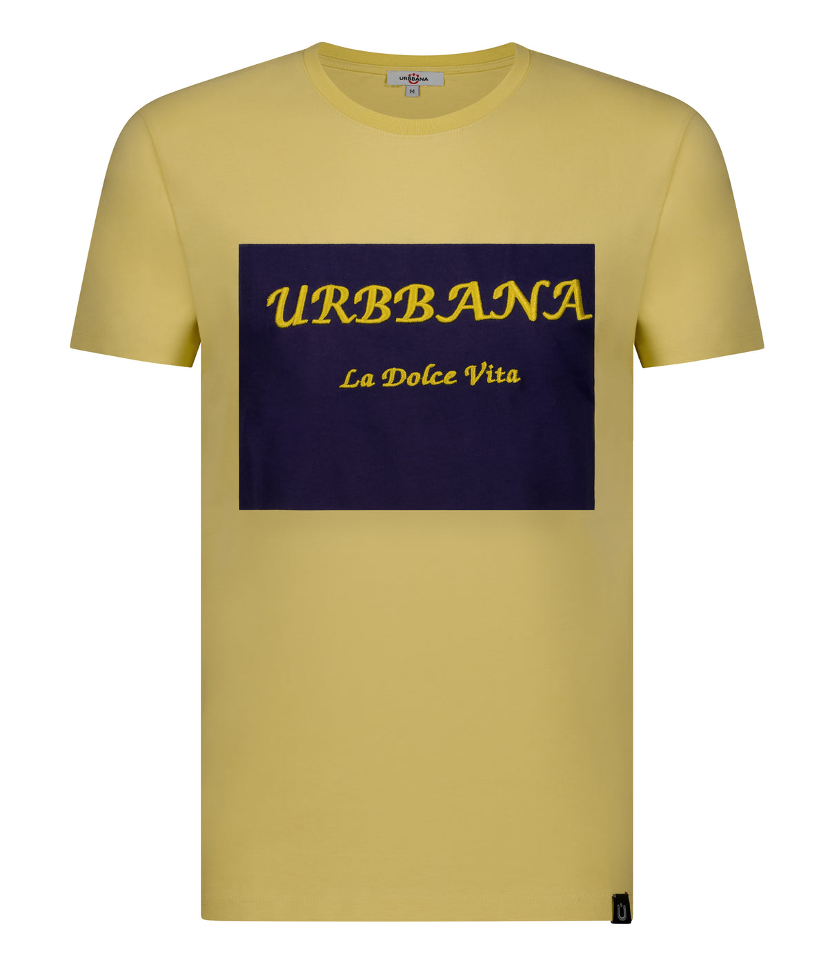 URBBANA La Dolce Vita yellow flag T-shirt.