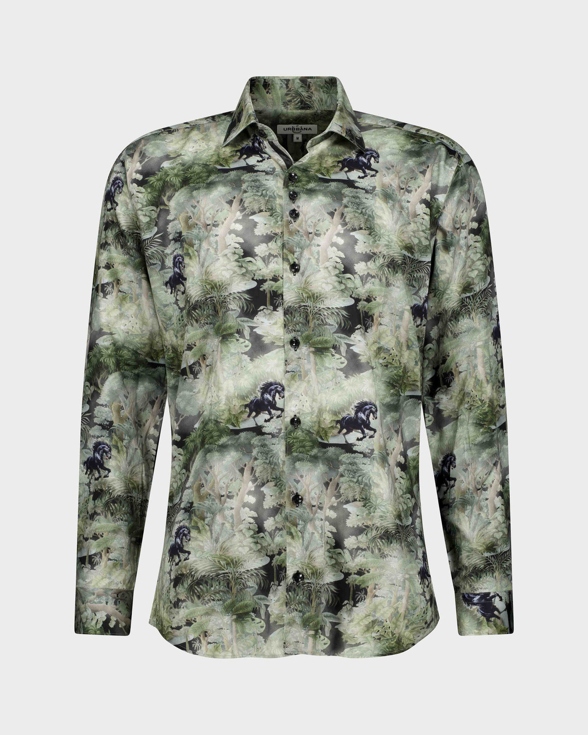 URBBANA shirt with lush forest print.