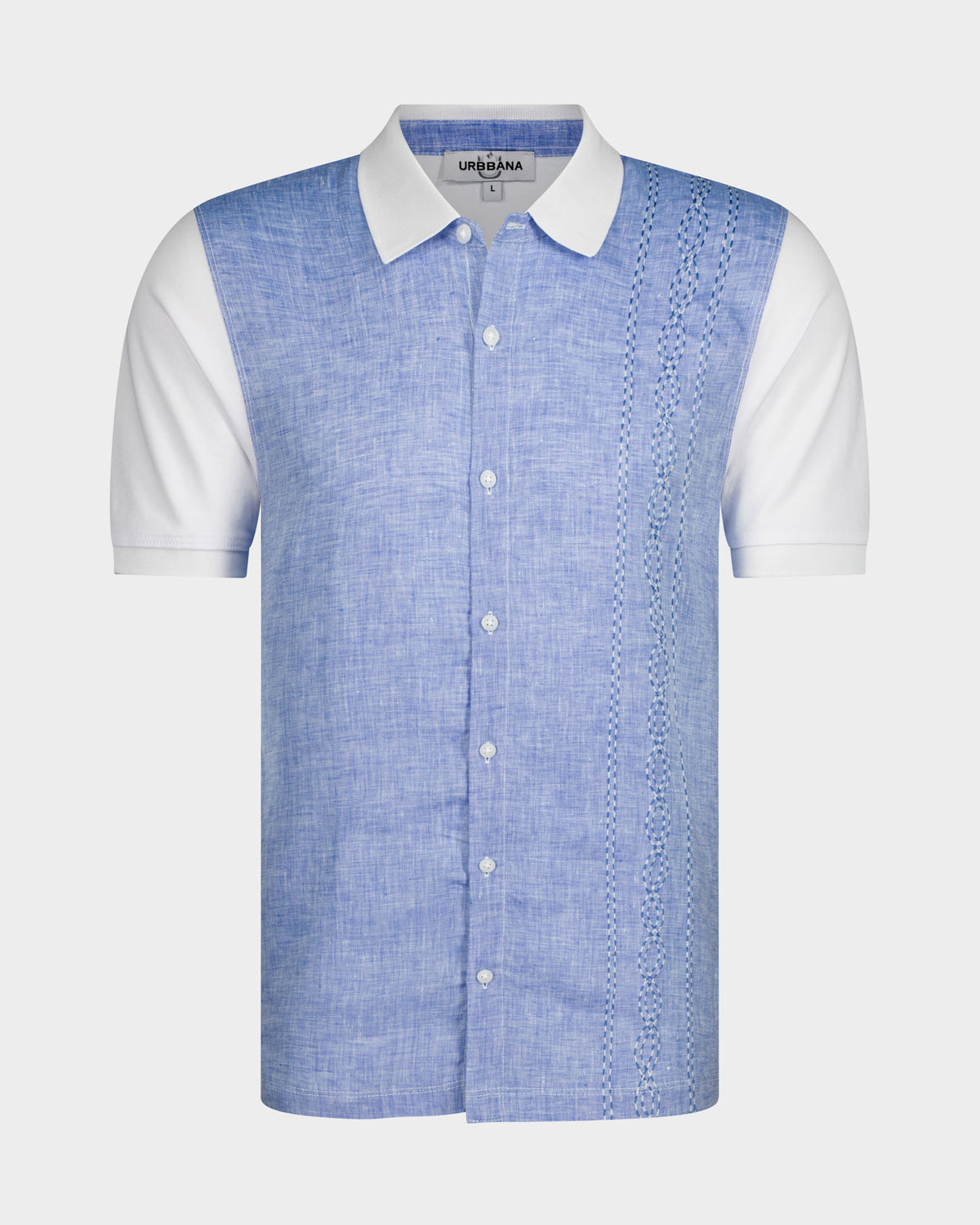 URBBANA pastel pink polo shirt.