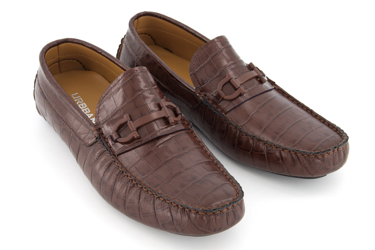 Portofino Driving Loafers - Croc - URBBANA Luxury Loafers