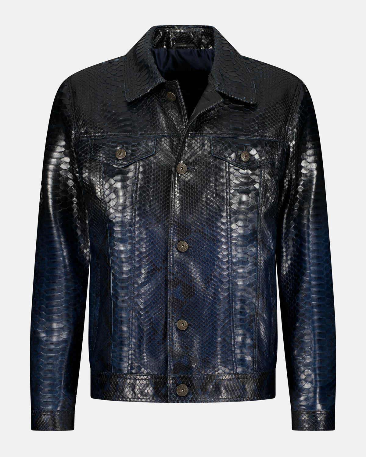 URBBANA python leather jacket.