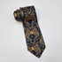 Verona silk tie in navy with gold and olive paisley.