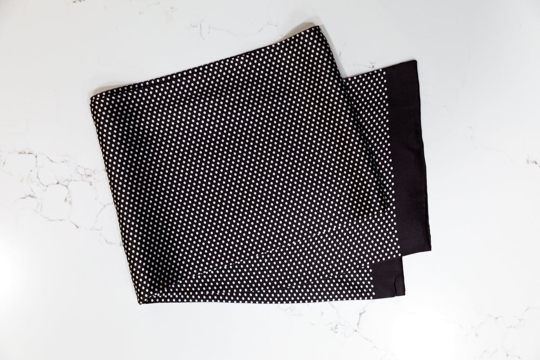 Silk Scarf - Black & White - URBBANA Silk Scarves