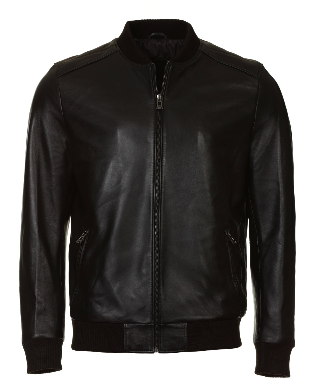 Lambskin Leather Jacket - Minimal Black - Leather Jacket by Urbbana