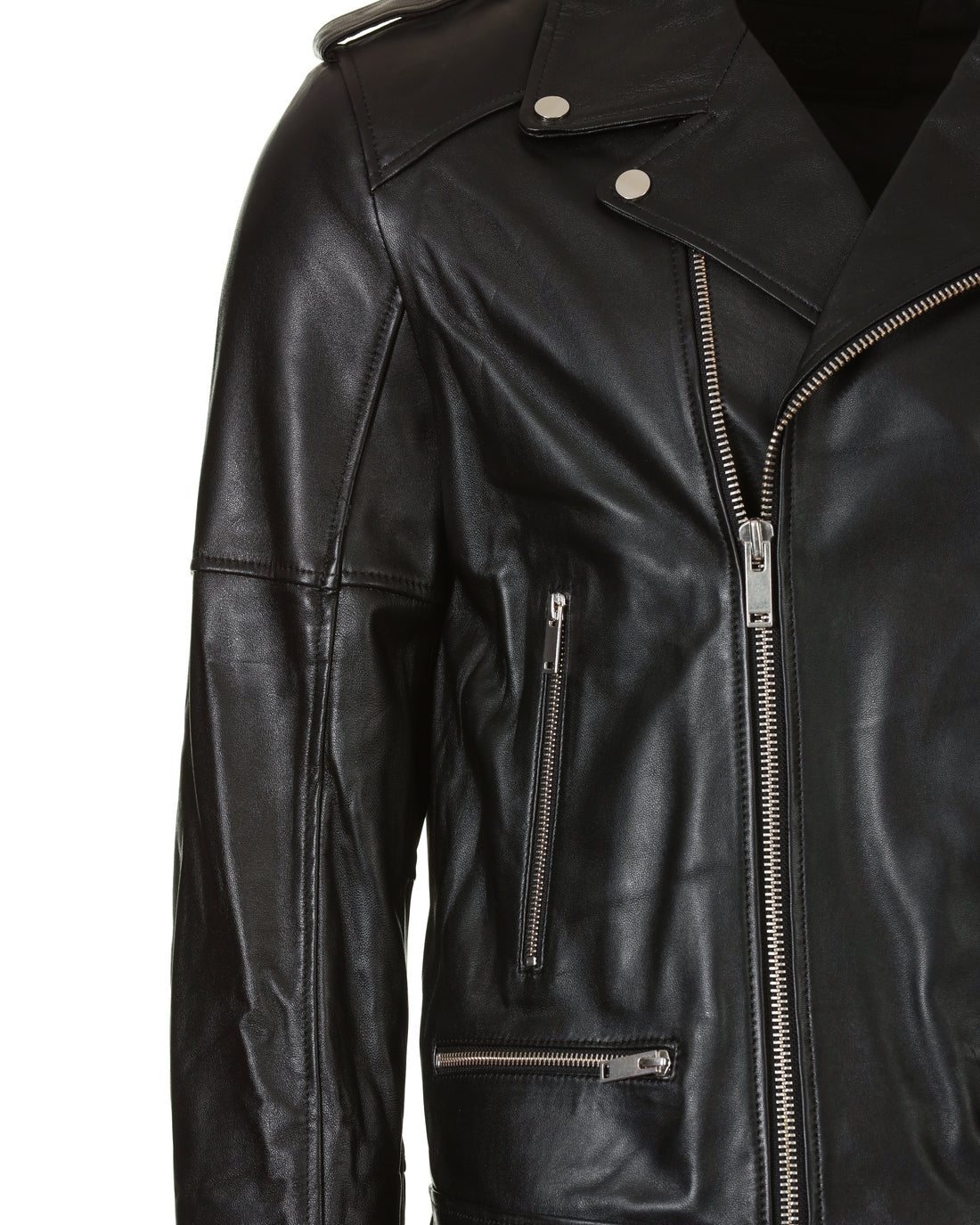 Lambskin Leather Jacket - Black Studs - Leather Jacket by Urbbana