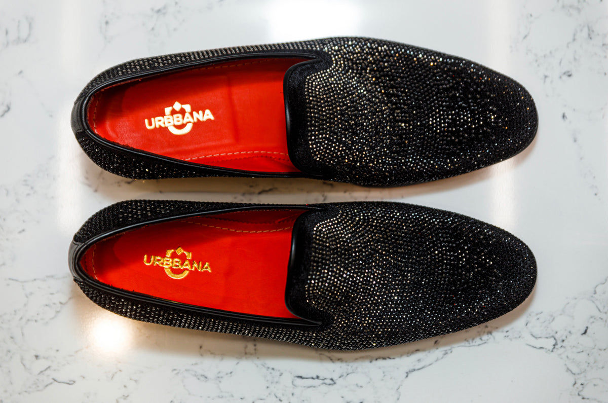 The Mandana Diamond Loafers - Black - Loafers by Urbbana