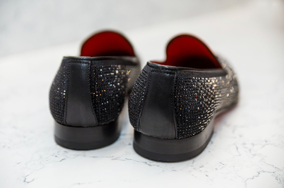 The Mandana Diamond Loafers - Black - Loafers by Urbbana