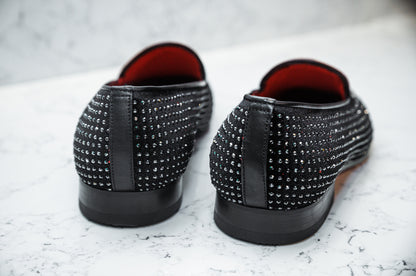 The Kouza Diamond Loafers - Black - Loafers by Urbbana