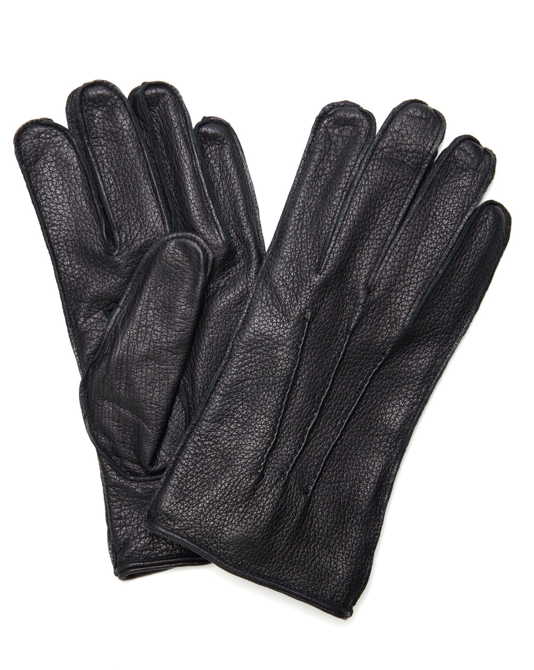 Lambskin Leather Gloves - Black Textured - URBBANA Luxury Gloves Collection