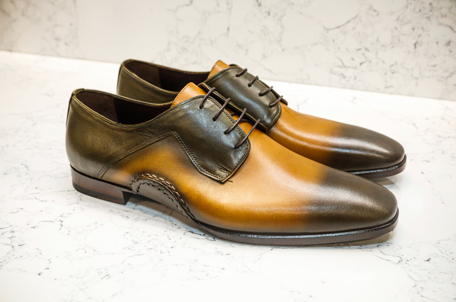 The Opanka Patina Shoes - Brown &amp; Gold - Brogues by Urbbana