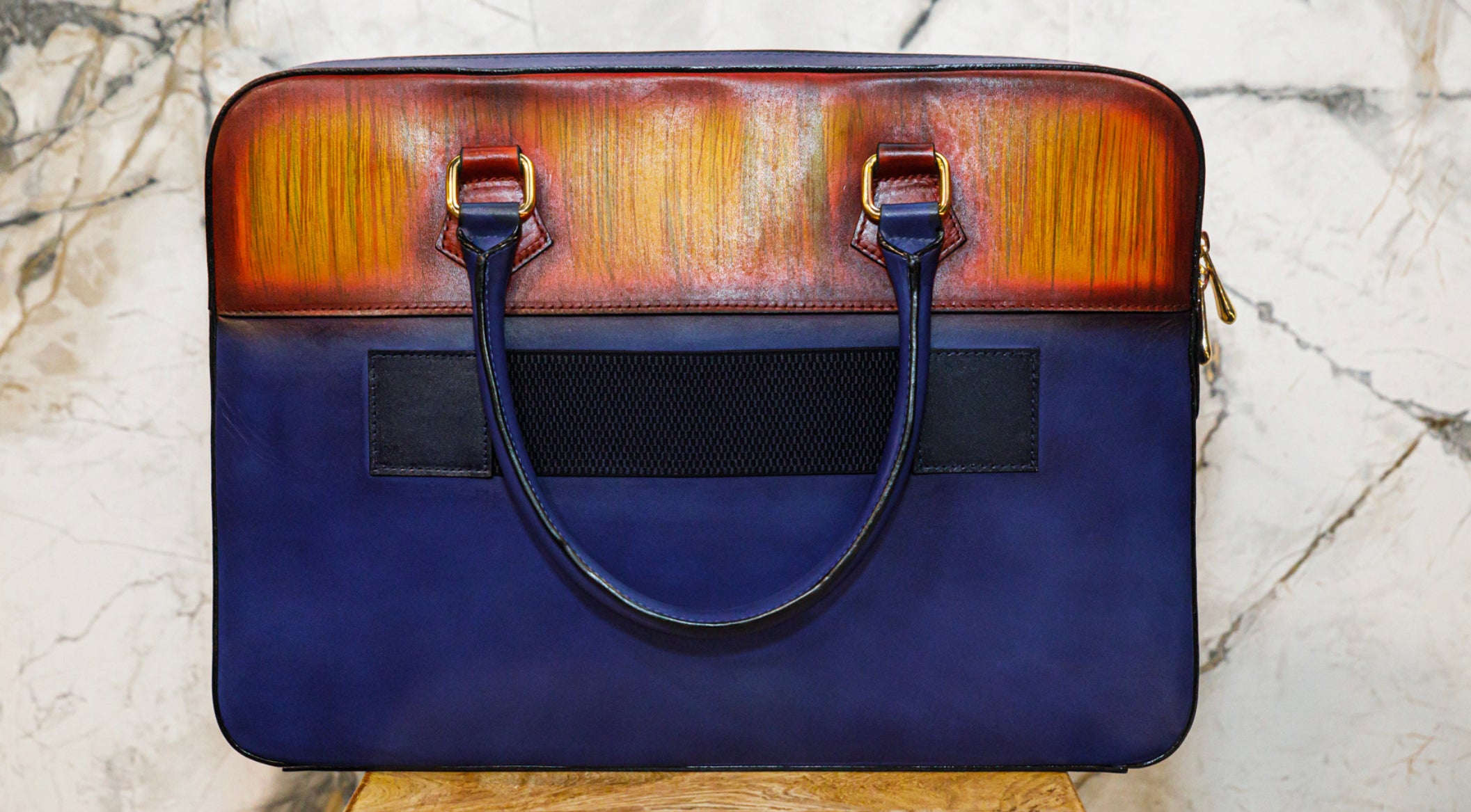 Two Tone Patina Briefcase - Bags by Urbbana