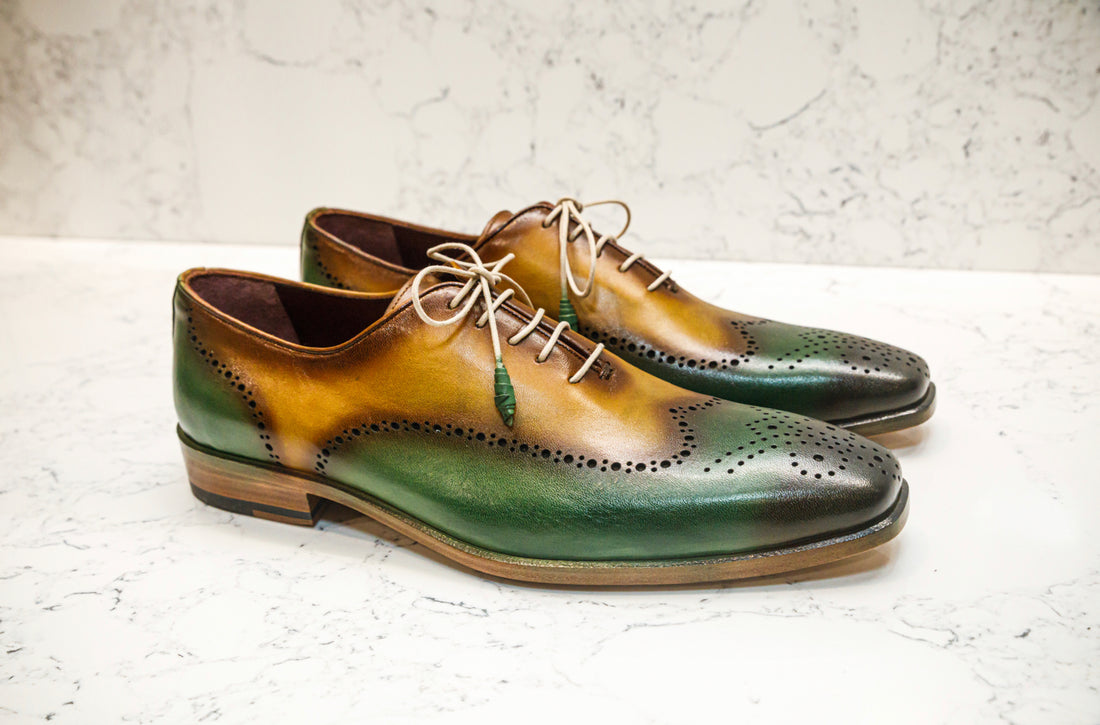 The Havana Patina Brogues - Green & Gold - Brogues by Urbbana