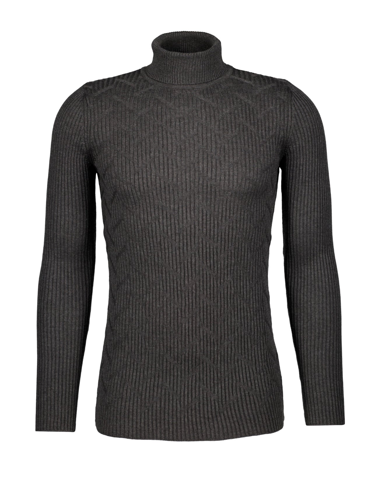 Abstract Knit Turtleneck Sweater - Charcoal - Sweater by Urbbana