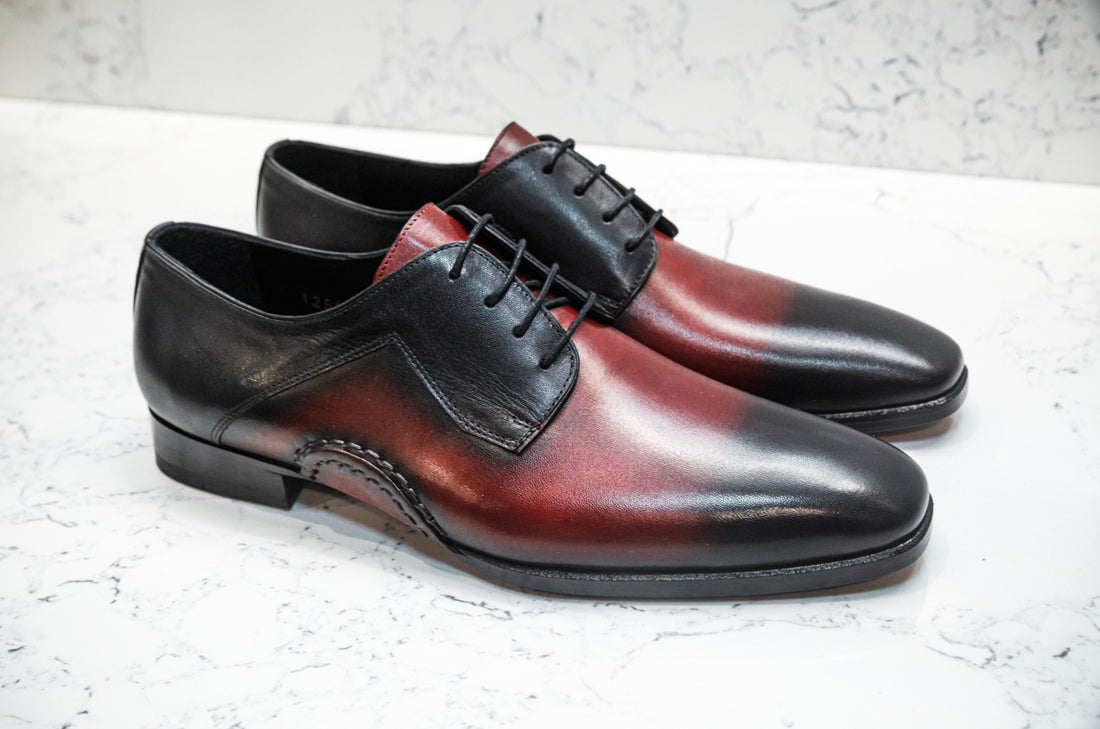 The Opanka Patina Shoes - Red & Black - Brogues by Urbbana