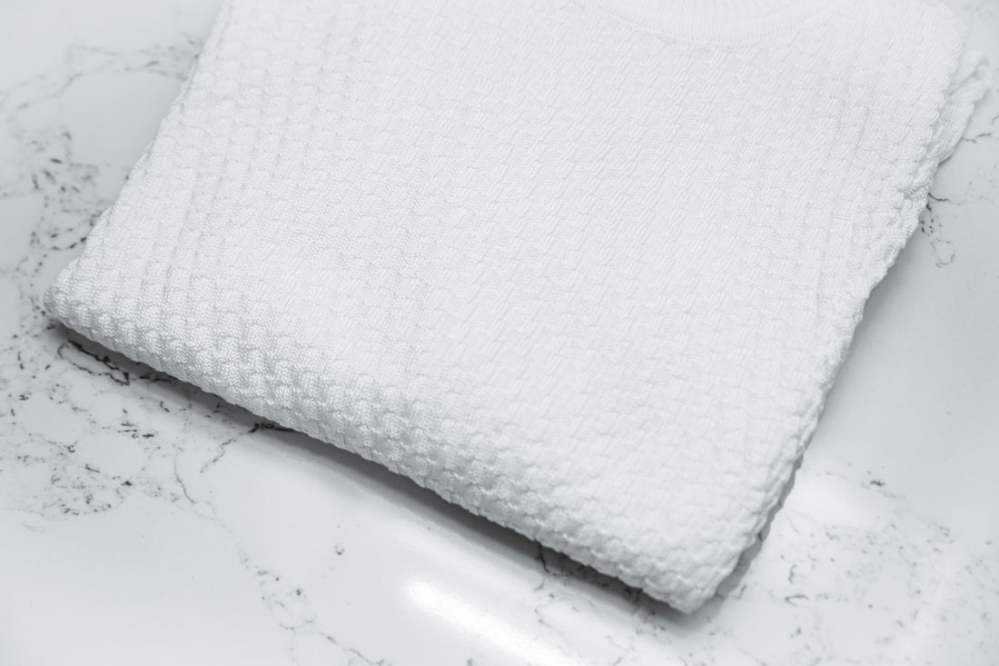 Textured Knit Turtleneck Sweater - White - Sweater by Urbbana