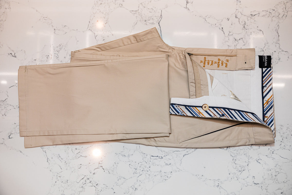 Beige Cotton Stretch Chinos - Chino by Urbbana