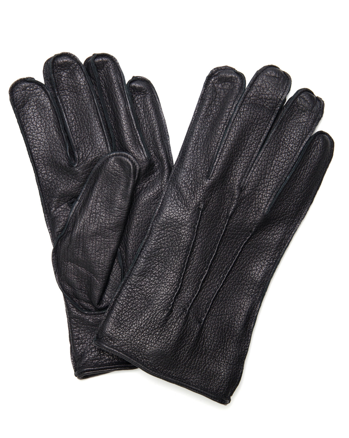 Lambskin Leather Gloves - Black Textured - URBBANA Luxury Gloves Collection