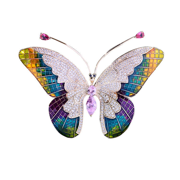 Papillon Elegance Lapel Pin By Urbbana- Colorful - intricate embellishments
