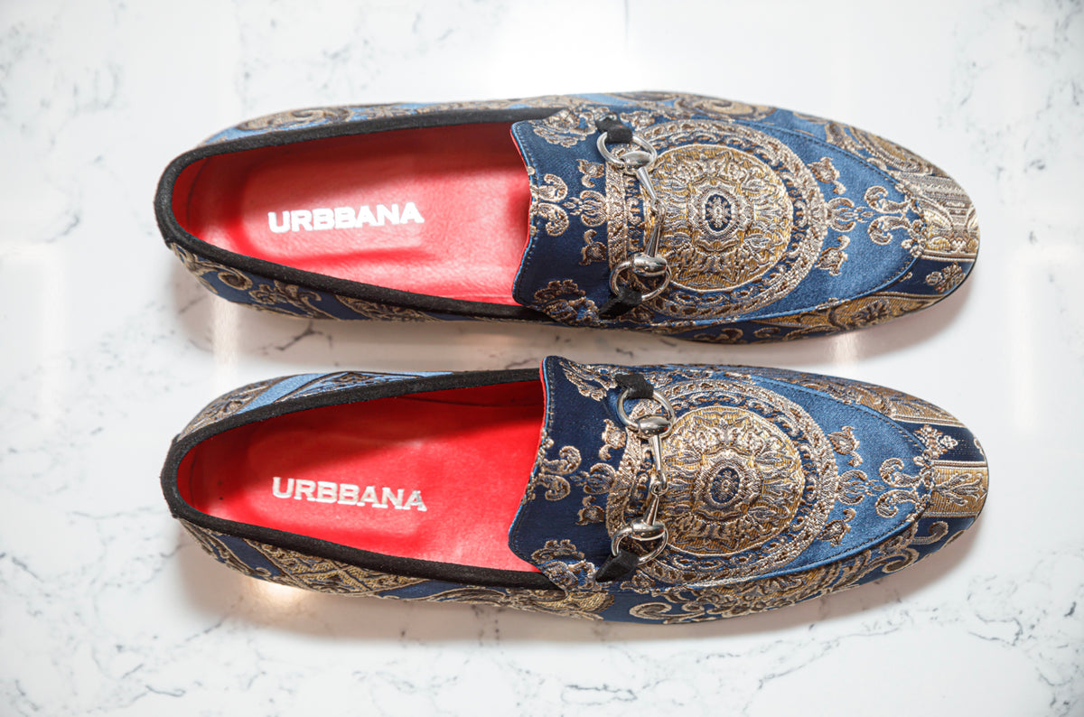 The Baroque Loafers - Blue - Loafers by Urbbana