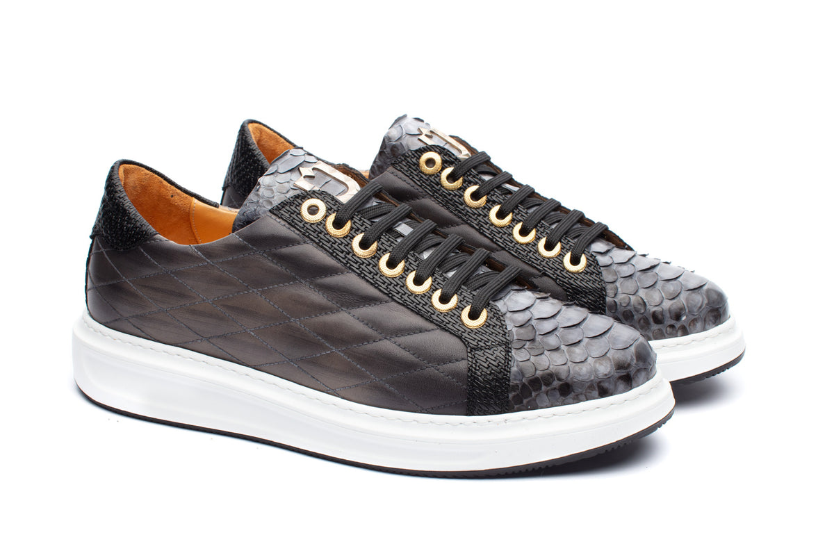 The Danilo Python Sneakers - Grey & Black - Sneaker by Urbbana