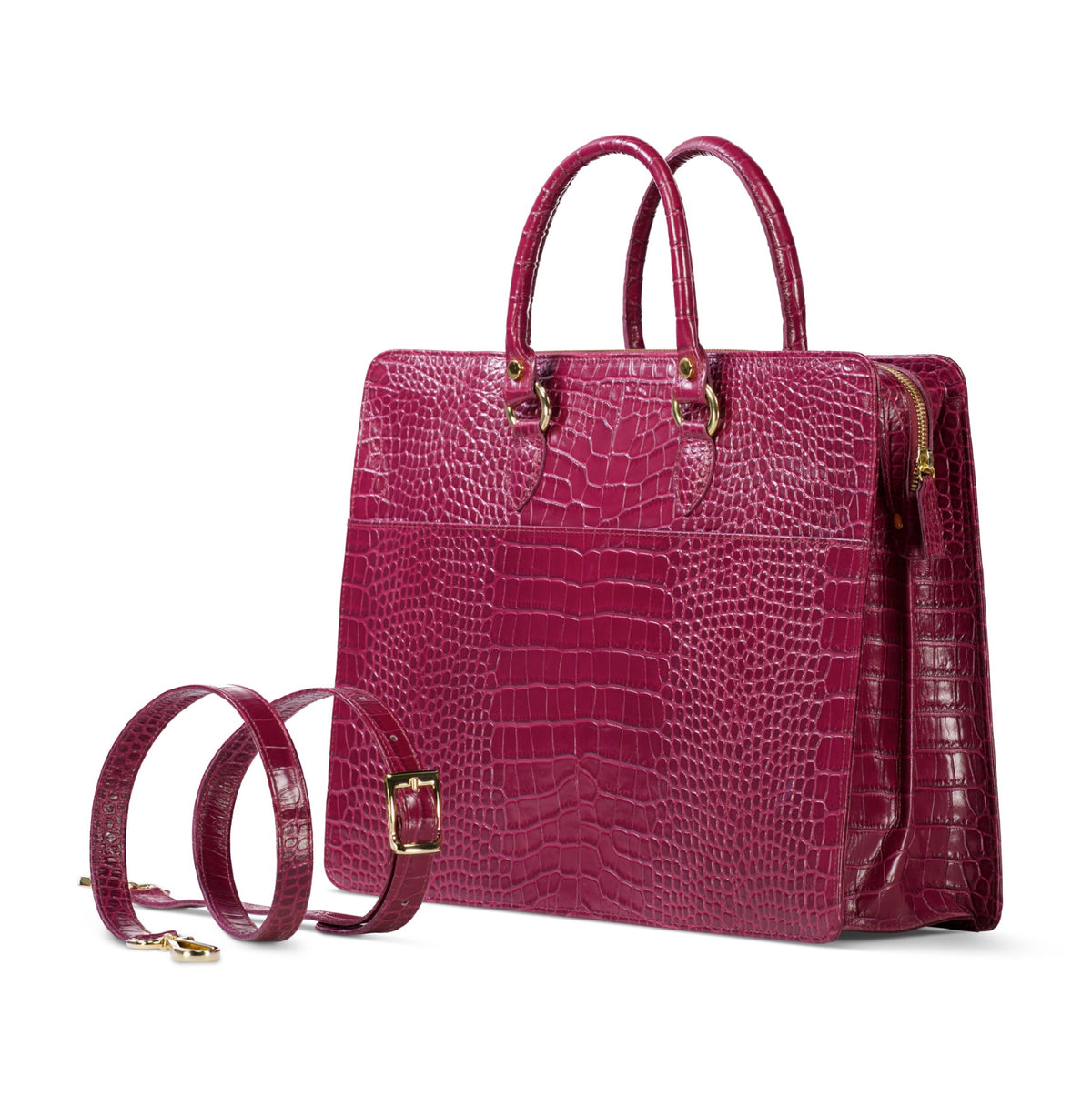 The Luna Briefcase - Cherry Red - URBBANA Bag Collection