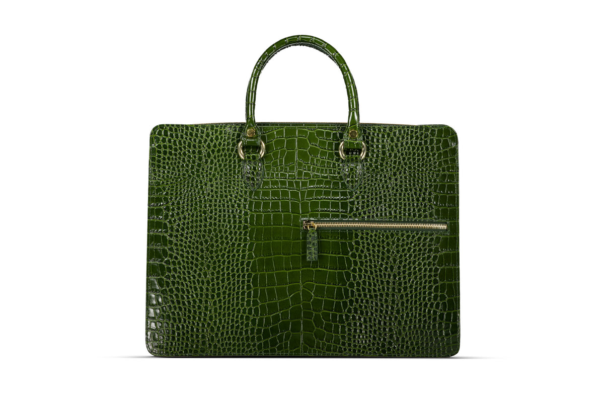 The Luna Briefcase - Khaki Green - URBBANA Bag Collection